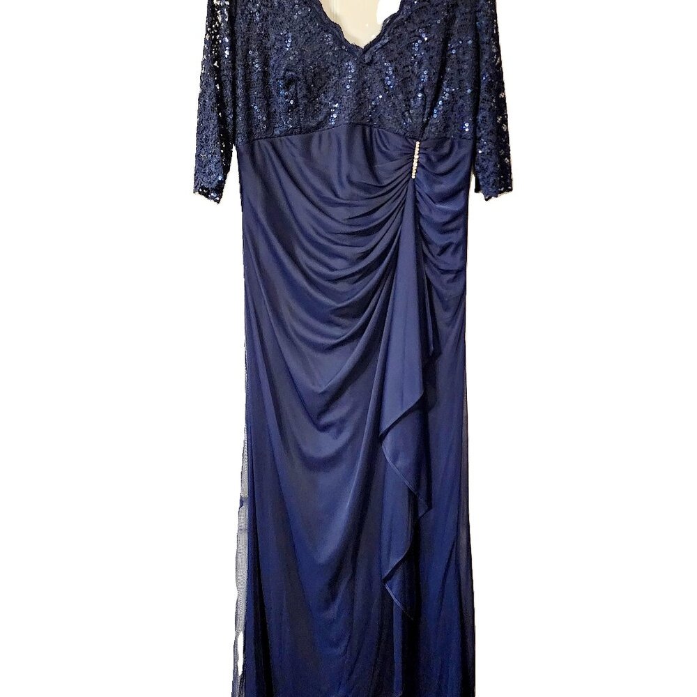 Elegant Navy Blue Mother of the Bride Gown/ Special Occasion Formal Gown –SZ 18